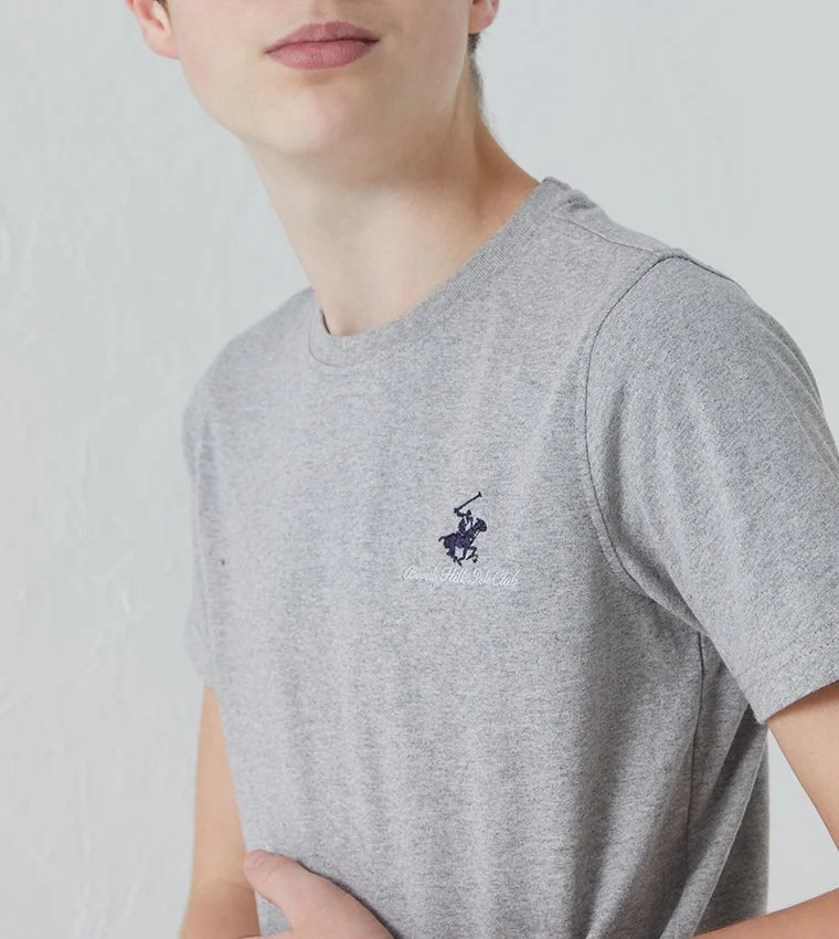 BEVERLY HILLS POLO CLUB  Solid SS Crew Neck T-Shirt for Men | Best Price UAE